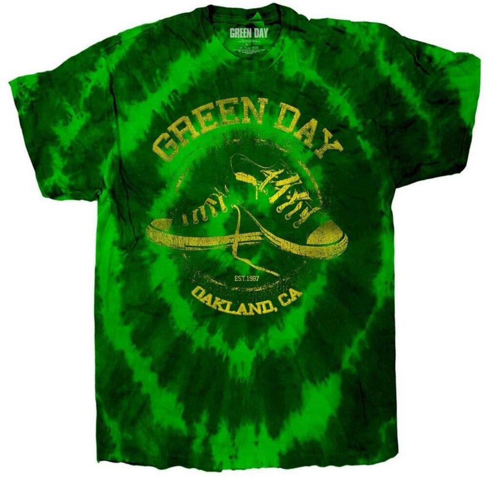 Green Day Childrens/Kids All Stars Tie Dye T-Shirt / Green